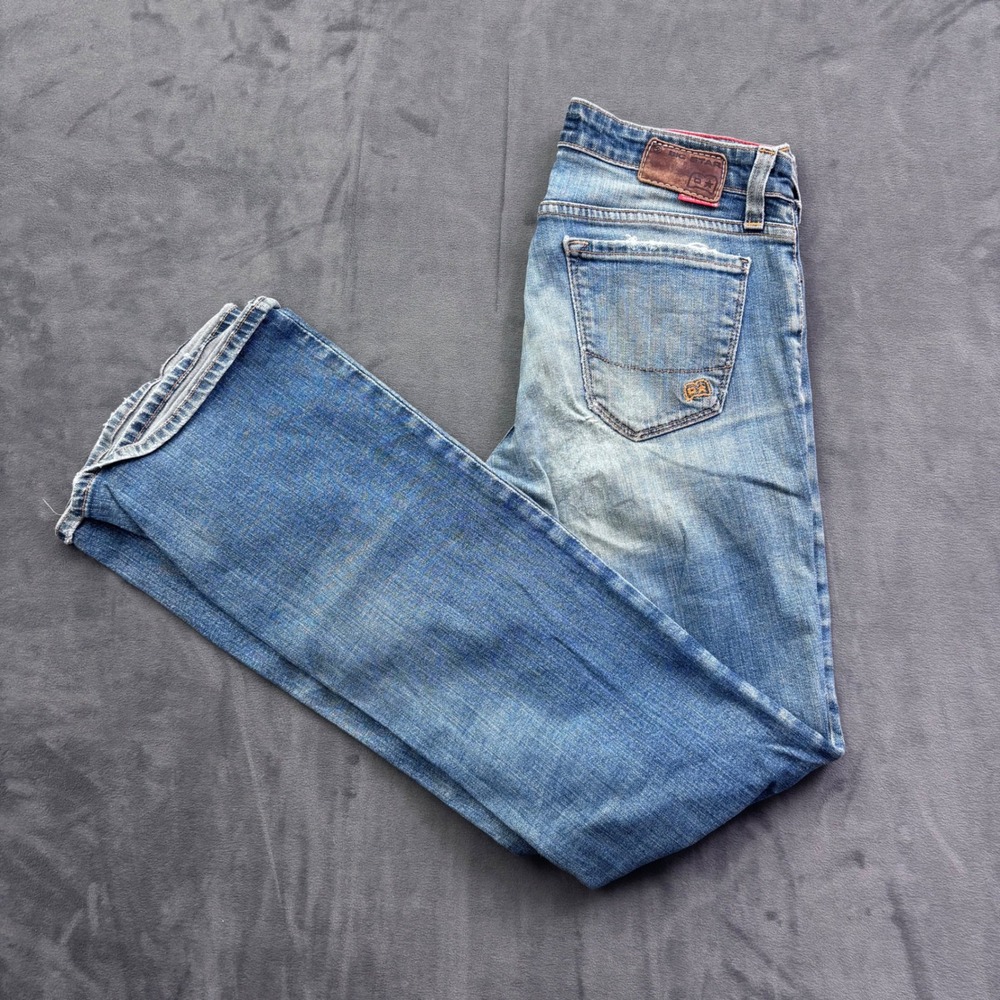 Big Star Bootcut Jeans Low Rise Distressed Denim Made in USA 27R (28x31)